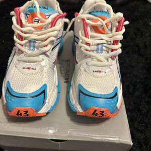 Balenciaga runners white pink orange and baby blue